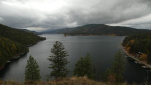 an overlook of Spirit Lake, Idaho